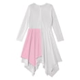 thumbnail image 6 of iiniim Long Sleeve Praise Dance Dress for Girls Metallic Liturgical Worship Asymmetrical Church Robe Tunic Pink 8, 6 of 7