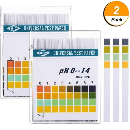 Mother's Day Gift,2PCS pH Test Strips 100ct,Quick and Accurate Result,Measure Full Range 0-14,Universal pH Test Paper Strips for Test Body Acid,Urine,Saliva,Water,Pool,Hot Tub,Hydroponics and