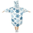 thumbnail image 2 of joogoo Wearable Blanket Hoodie for Snowflakes Blue Oversized Sherpa Hooded 3-14 YR M, 2 of 7