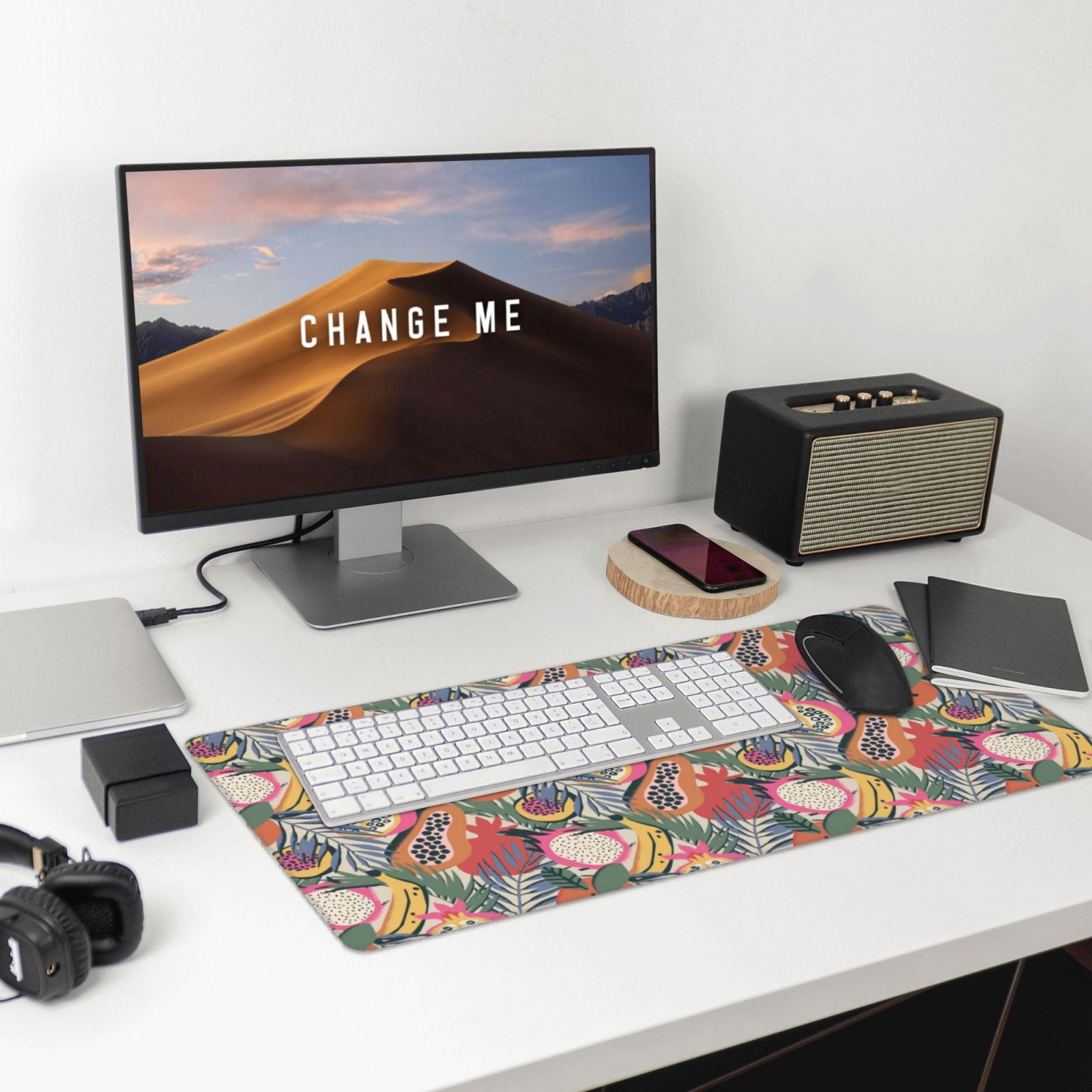 Kdxio Tropical Fruit Print Large Gaming Mouse Pad,Non-Slip Base,Water Resist Keyboard Pad for Gamer,Office & Home,29.5 x 15.8 in