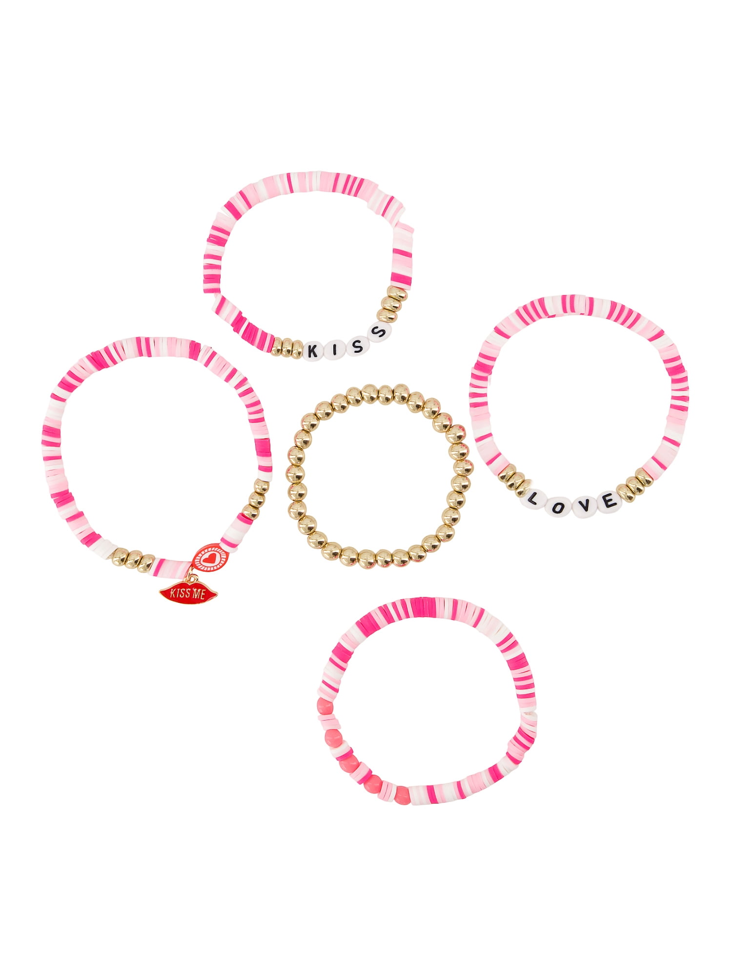 Claire's 5 Bead Bracelet Set - Love, 5 pcs