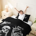 thumbnail image 3 of Homewish Spooky Horror Skull Twin Duvet Cover,Skeleton Halloween Twin Bedding,Black White,Black Reversible,2-Piece,1 Duvet Cover and 1 Pillowcase, 3 of 6