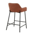 thumbnail image 3 of Daniella Industrial Counter Stool In Black Metal And Camel Faux Leather - Set Of 2, 3 of 6