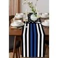 thumbnail image 4 of ERUNPONLY Blue White American Flag Table Runner - 90 Inch Long USA Flag Vintage Stars Cotton and Linen Blended Dress Scarves Farmhouse Table Runner for Kitchen Dining, Coffee Table, 13"x90", 4 of 8