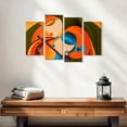 thumbnail image 2 of Elephant Stock Radha Krishna Madhubani Wall Art - Horizontal Multi Panel Canvas - Living Room Wall Decor - Religion And Spirituality Multi Panel - Orange And Turquoise Decor - 24" x 14", 2 of 4