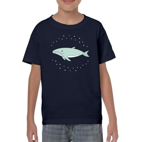 Whale Blue Cute T-Shirt Juniors -Image by Shutterstock, Large