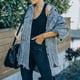 thumbnail image 4 of Chaqueta de manga suelta de mezcla de algodón Estilo vintage Abrigos casuales para mujer Traje diario, 4 of 9