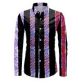 thumbnail image 3 of Camisas Para Hombre XXL Camisas estampadas informales de manga larga para otoño e invierno para hombre, blusas superiores a la (Purple, M), 3 of 4