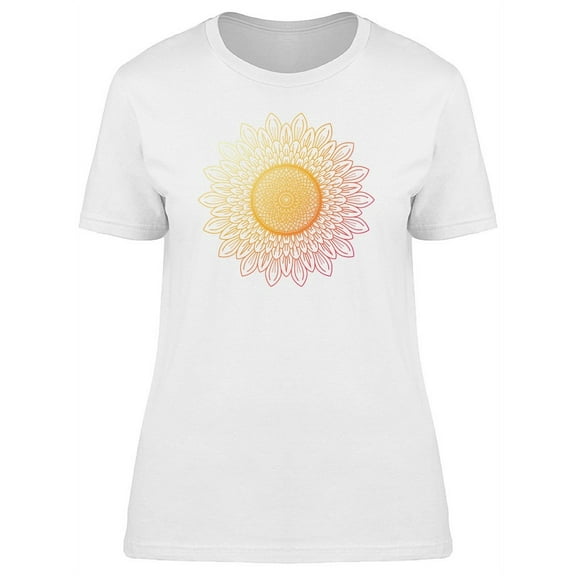 Sunset Watercolor Sunflower T-Shirt Women -Image by Shutterstock, Female Large