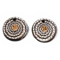 thumbnail image 2 of Handmade Porcelain Pendants Flat Round Coconut Brown 46.5-48.5x9.5-10.5mm Hole: 4.5mm, 2 of 6