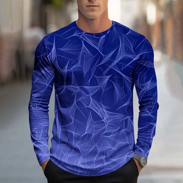 Blusas y camisas de manga larga con cuello redondo, moda casual para hombre, estampado deportivo, blusas de manga larga con cuello redondo, camisas para hombre, blusa de poliéster