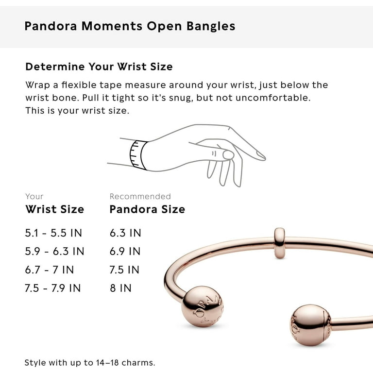 Pandora Open Bangle In Pandora Rose With Silicone Stoppers And