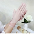 thumbnail image 2 of ZQUUVOU Women's Lace Gloves Sun Protection Gloves Medium Length Sheer Mesh UV Protection Elastic Breathable Gloves Pink, 2 of 3