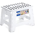 thumbnail image 1 of czcpp-Folding Step Stool 9 Inch Step Stool 300 lb Capacity Plastic Foldable Step Stools for Kids and Adults, Folding Stool for Kitchen, Stepping Stool with Handle White Small Step Stool 1PC, 1 of 4