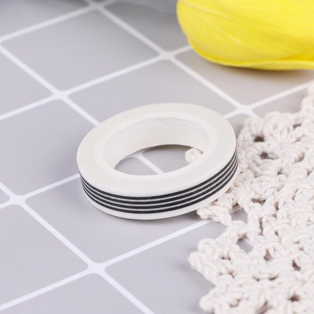 Cuadros Decorativos Cinta adhesiva de papel para álbum de recortes de fotos DIY, cinta adhesiva Washi (raya negra) Sywqhk Nuevos Originales