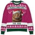 thumbnail image 4 of Custom Photo Cat Ugly Christmas Sweater, Cat Mom Dad Unisex Sweatshirts, Ugly Sweater Cat, Gifts For Cat Lovers (Red, 3XL), 4 of 7