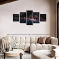 thumbnail image 2 of Elephant Stock Milky Way System Wall Art - Horizontal Multi Panel Canvas - 5 Pieceliving Room Wall Decor - Photography Astronomy & Space Multi Panel - Black And Orange Decor - 80" x 36", 2 of 8