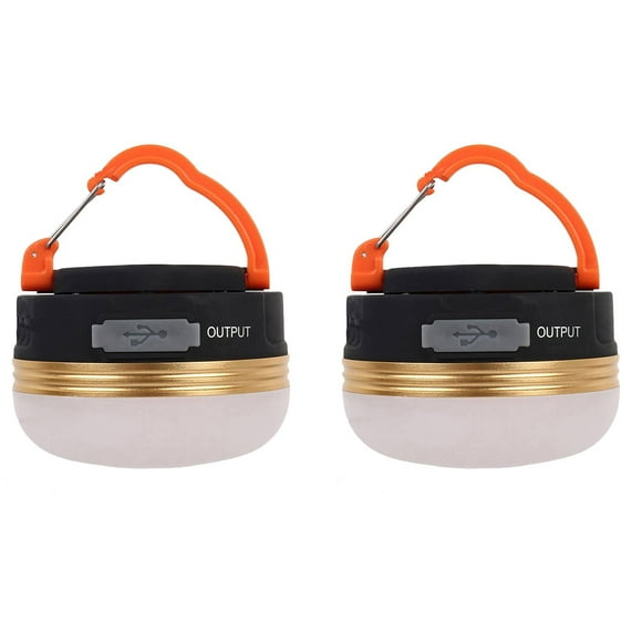 EGNMCR USB Rechargeable Portable LED Camping Lantern Tent Light Charger 2PCS LED Light