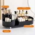 thumbnail image 3 of Organizador de maquillaje giratorio de 360°, color negro, para tocador y baño, compacto, acceso sin esfuerzo, ideal para dormitorios, 3 of 5