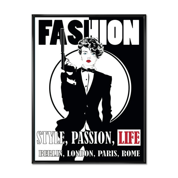 Style Passion Life Fashion Woman II 12 in x 20 in Framed Painting Canvas Art Print, by Designart