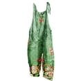 thumbnail image 3 of QATAINLAV One Piece Jumpsuits for Women Wide Leg One Piece Pants Summer Linen Sleeveless Adjustable Strap Overalls Floral Print Romper with Pockets Back to College Sales Green XXL, 3 of 6