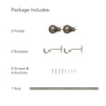 thumbnail image 5 of Elrene Home Fashions Cordelia Single Curtain Rod with Globe Ball Finial, Antique Pewter, 28" x 48", 5 of 9