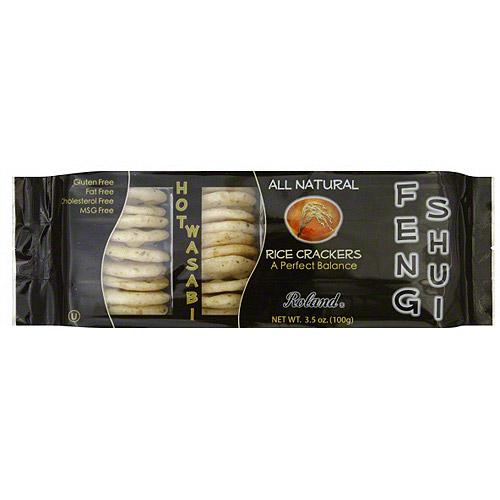 Roland Hot Wasabi Rice Crackers, 3.5 oz (Pack of 12)