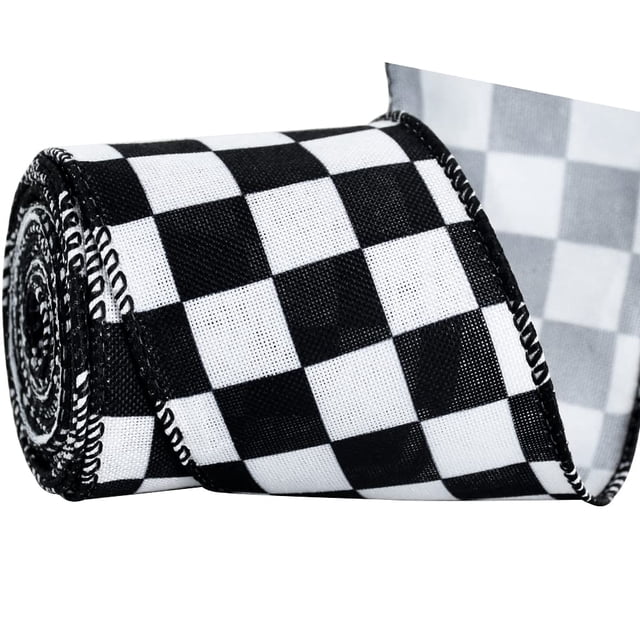 Cinta Decorativa TONIFUL 2.5" Cuadros en Blanco y Negro 5.5 m
