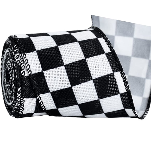 Cinta Decorativa TONIFUL 2.5" Cuadros en Blanco y Negro 5.5 m