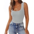 thumbnail image 5 of Zeagoo Women's Double Lined Square Neck Tank Top Sleeveless Basic Crop Tops Trendy Y2K Going Out Tops, 5 of 5