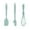 Mint Green 1 Pack, variant on Silicone Kitchenware Halloween Christmas And Thanksgiving Mini Bake Set. Includes Mini Spatula Whisk And Basting Brush. Fall Baking Set.
