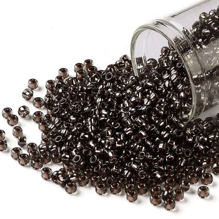 TOHO Round Seed Beads Japanese Seed Beads (750) Copper Lined Black Diamond 8/0 3mm Hole: 1mm about 222pcs/bottle 10g/bottle
