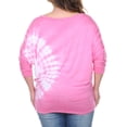thumbnail image 3 of Women's Plus Size Tie Dye Bat Sleeve Top, 3 of 3