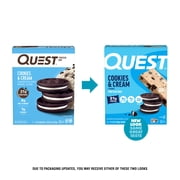 Quest Protein Bar, Cookies & Cream, 21g Protein, Gluten Free, 4 Count