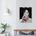 thumbnail image 3 of Nawypu  Ava Gardner Black and White Portrait Pink Blooming Rose Flower Canvas Wall Art Print Icon Pop Art Glam Fashion Vintage Vanity Room Bedroom Modern Home Decor, 3 of 4