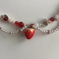 thumbnail image 1 of Collier Style Pastoral Fraise Papillon Design de Niche Perle Imitation Perlée Collier de Clavicule Bijoux de Cou Personnalisés, 1 of 5