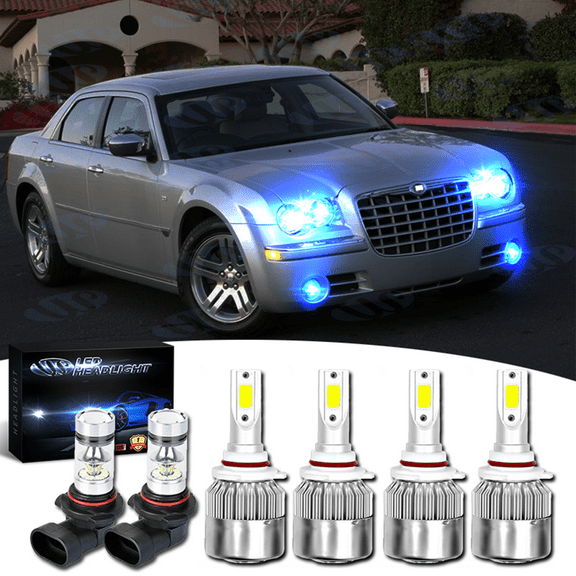6x Ice Blue 8000K LED Headlight Hi/Lo   Fog Light Bulbs for Chrysler 300 2005-09