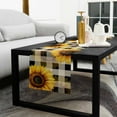 thumbnail image 5 of Yellow Sunflower Cotton Linen Table Runner 13 x 70 inch White Black Checkered Retro Art Non-slip Rectangular Dining Table Decor for Wedding Party Holiday Dinner, 5 of 8