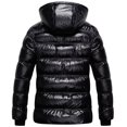 thumbnail image 2 of Chrisuno Women's Puffy Jacket 2-Way Zipper Winter Coats Plus Size Down Jacket Outwear Hooded Parkas Shine Black XL, 2 of 5