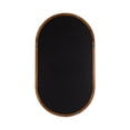 thumbnail image 5 of Kate and Laurel Hatherleigh Modern Farmhouse Rounded Oval Wooden Capsule Wall Mirror, 22 x 38, Rustic Brown, Decorative Wood Pill Mirror for Use in Bathroom, Entryway, or Bedroom, 5 of 8