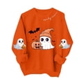 thumbnail image 2 of Ozmmyan 2026 Womens Halloween Sweatshirt for Womens Cute Ghost Pumpkin Graphic Long Sleeve Crewneck Pullover Tops Fall Winter Casual Sweater, 2 of 3