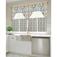 thumbnail image 4 of Colorful Boho Swag Valance and Tier Curtains 36'' Length Set, Polka Dots Yellow Blue Ombre Bohemia Light Filtering Kitchen Curtains, Tier Curtain Valances for Bathroom/Living Room/Bedroom/Café, 4 of 6