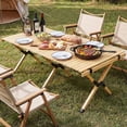 thumbnail image 2 of Costway 48 Inch Folding Camping Table Portable Roll-Up Pine Wood Picnic Table with Carry Bag, 2 of 9