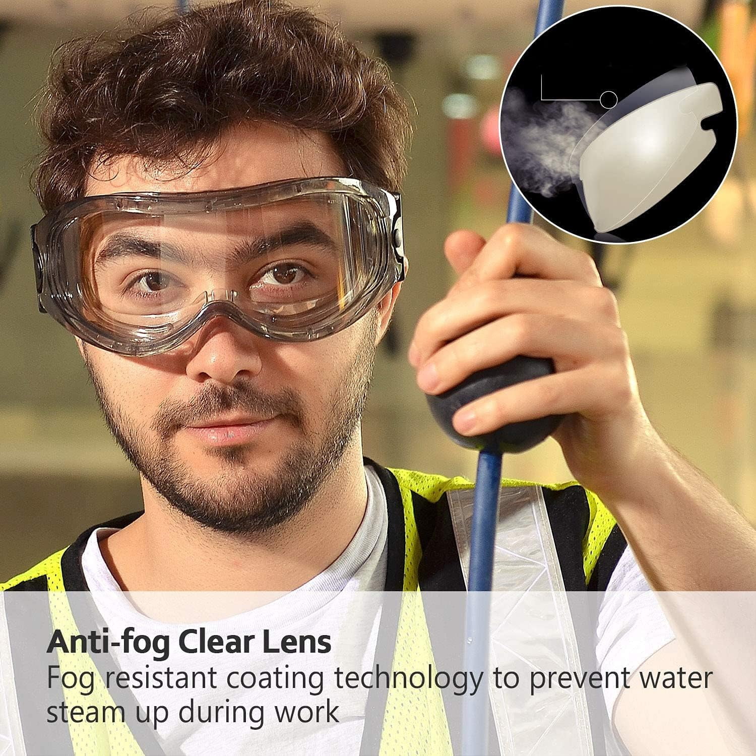 Anti Fog Safety Goggles Over Glasses Anti-Scratch Work Goggles Eye Protection
