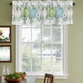 thumbnail image 3 of Fall Curtain Valances for Windows, Kitchen Valance Window Treatments Panel 2 Pack, Blue Green Pumpkins Thanksgiving Flower Leaf Plaid Rod Pocket Short Curtains for Bathroom Bedroom 42 x 18 Inch, 3 of 8