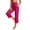 Hot Pink, variant on Women's Fall Straight Leg 7/8th TrousersSolid Fabric Side Split Multi Pocket Yoga Sport Daily Casual