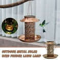thumbnail image 2 of Utoimkio Solar Bird Feeders,Outdoor Waterproof Hanging Metal Bird Feeder House with Solar Lantern Light Outside Garden Backyard Decorations, 2 of 9