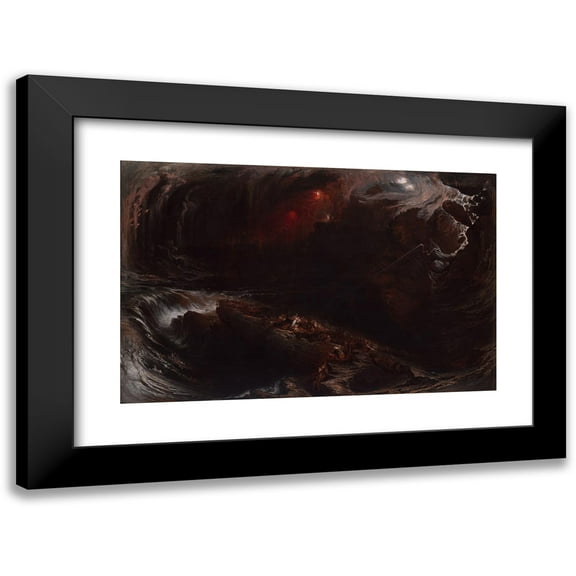 John Martin 14x11 Black Modern Framed Museum Art Print Titled - The Deluge (1834)