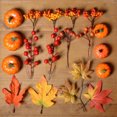 thumbnail image 1 of SUNSIOM Thanksgiving Artificial Pumpkins Set DIY Fake Pumpkins Maple Leaves Berries Fall Tables Decorations for Home Office, 1 of 6