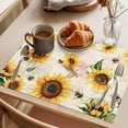 thumbnail image 3 of Placemat Set of 4 Sunflower Leaves Placemats for Dining Table Farmhouse Floral Vintage Washable Table Mats for Kitchen and Party Decor Indoor & Outdoor Use, 3 of 8